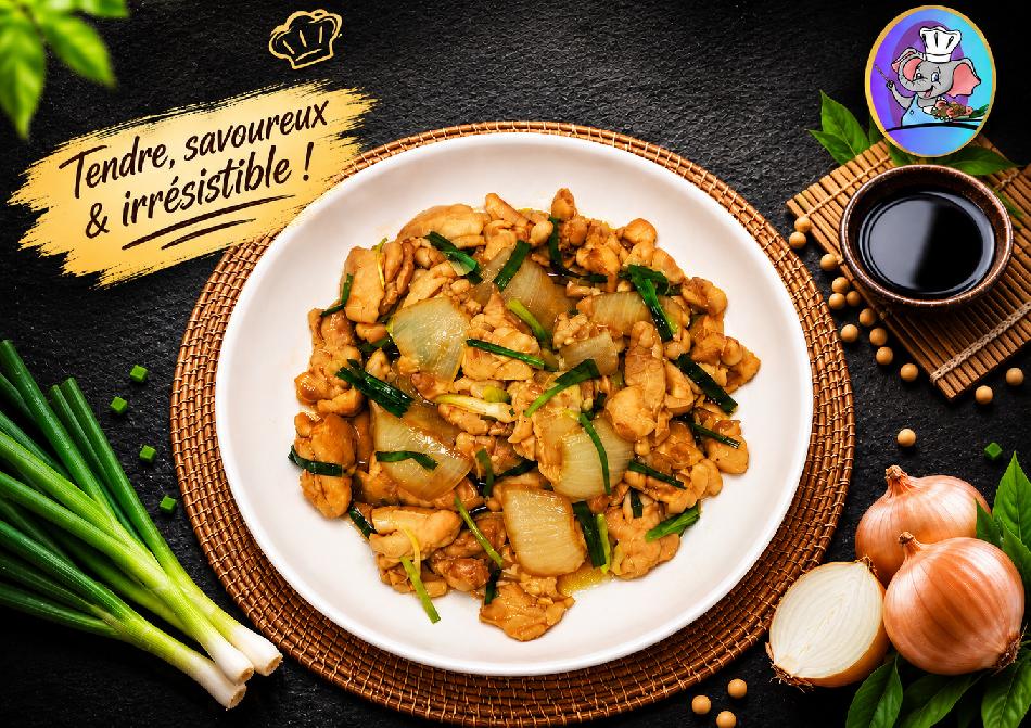Suprême de poulet à la sauce black soja