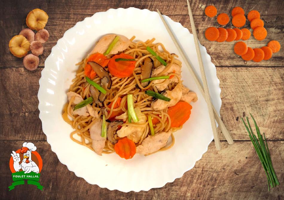 Nouilles sautées au poulet