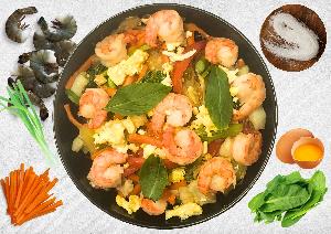 Sauté de crevettes à la royale