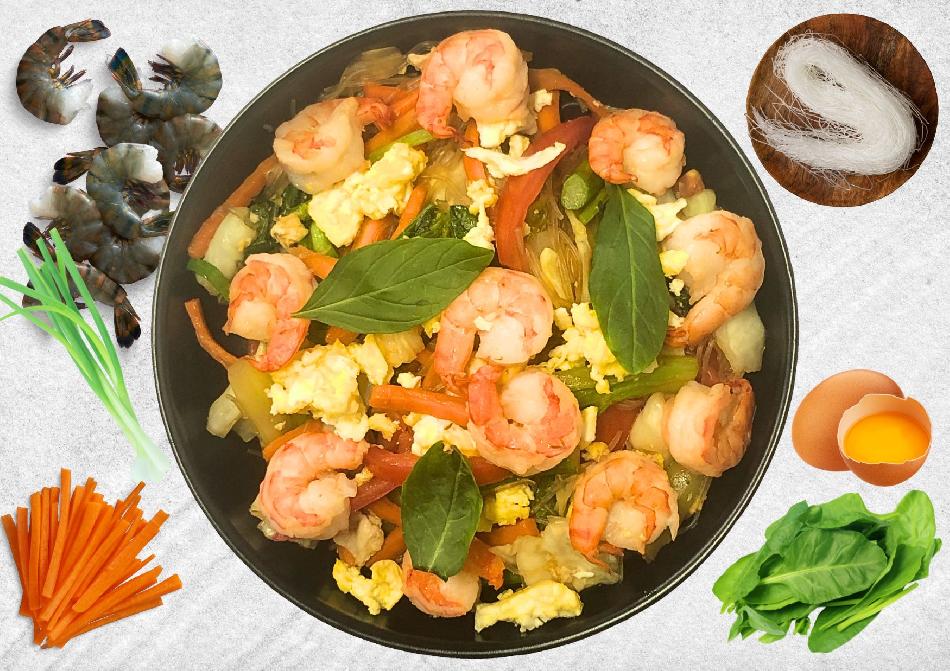 Sauté de crevettes à la royale