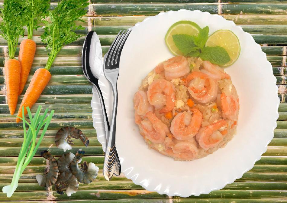 Riz sauté aux crevettes 