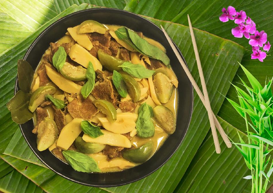 Delice de boeuf au parfum subtile du curry vert  thaï